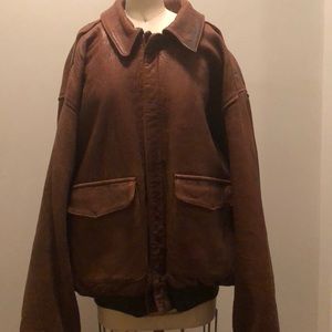 Authentic Oversized vintage army leather jacket